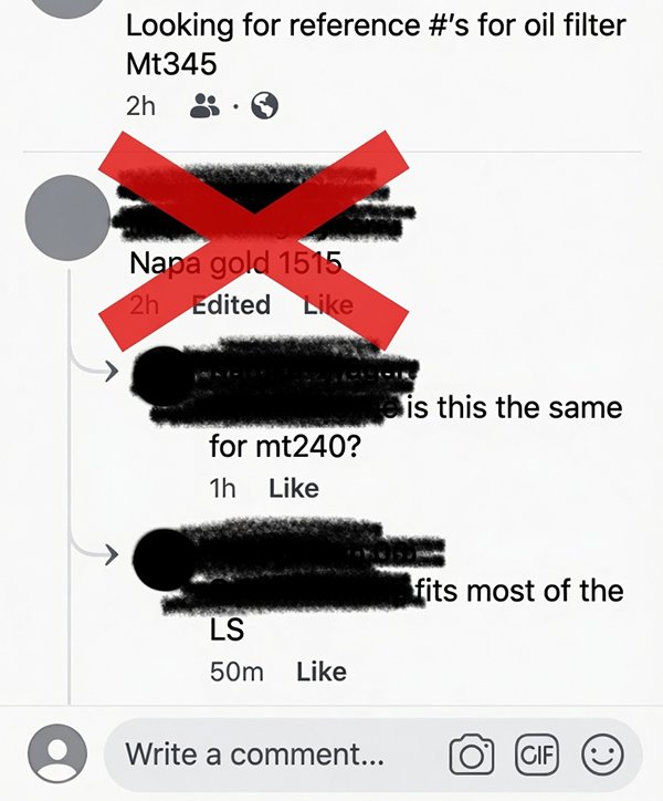 Facebook thread on Napa filters for LS Tractors